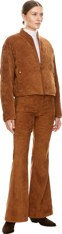 Reversible corduroy and down jacket 'Blageon' in cognac