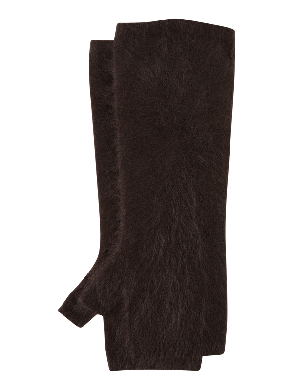 Gebürstete Cashmere-Handschuhe 'Kalista' Schokolade