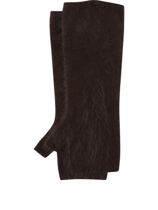 Gebürstete Cashmere-Handschuhe 'Kalista' Schokolade