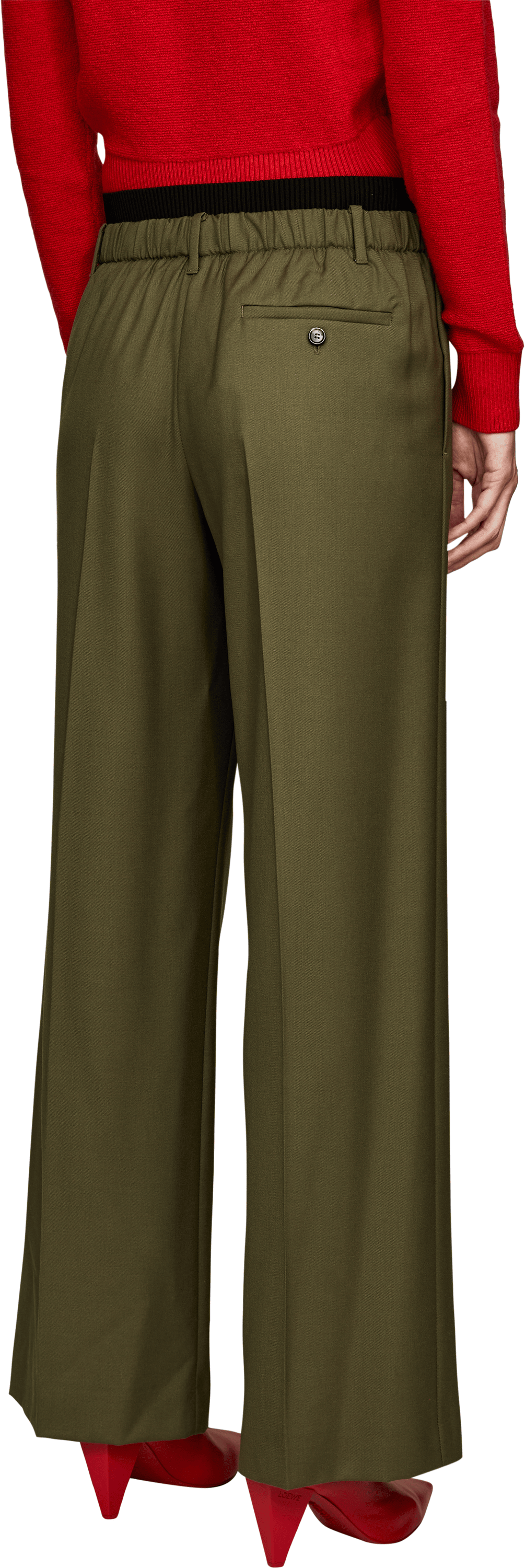 LOEWE Bundfaltenhose Khaki, Rückansicht – UNGER.DE