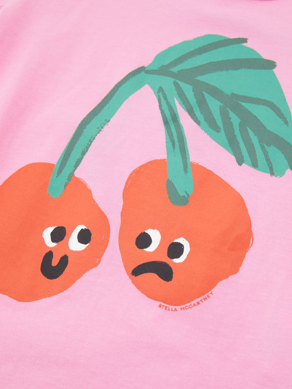 T-Shirt mit Kirsch-Print Pink
