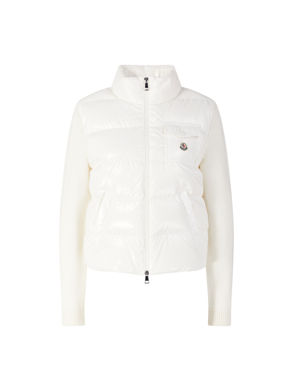 Wattierte Strickjacke aus Wolle Beige