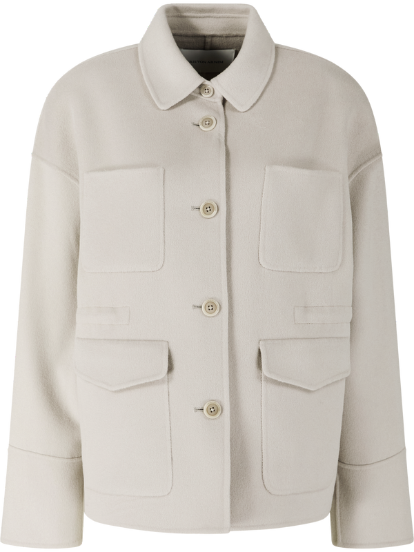 Doubleface-Jacke ‘Danessa' aus Wolle und Cashmere Kitt