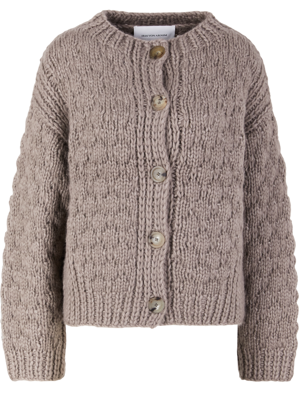 Cashmere-Seidenstrickjacke 'Lioma Handstrick' Taupe