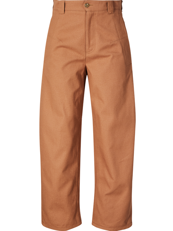Barrel-Fit Stoffhose Apricot