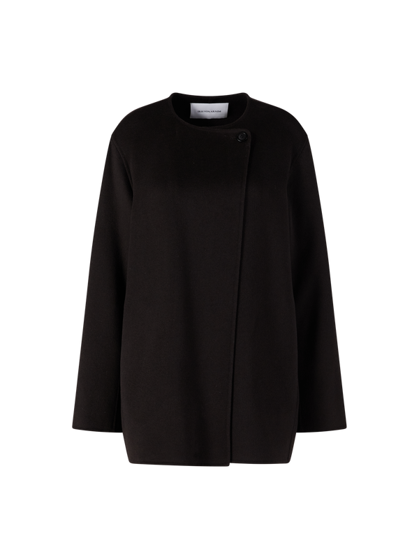 ‘Delia’ Double-faced Cashmere Coat in Chocolate