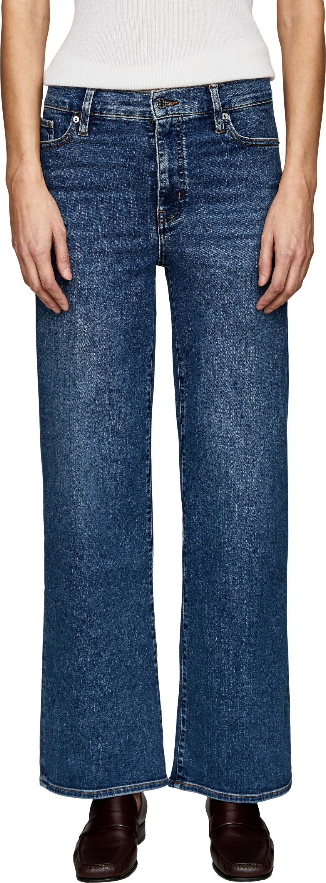 Frame Straight-Leg Jeans 'Le Slim Palazzo' Blau, Frontansicht – UNGER.DE