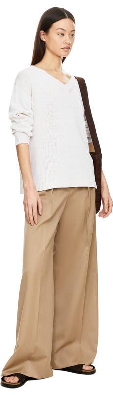 Pullover 'Diona' aus Seide und Leinen Off White