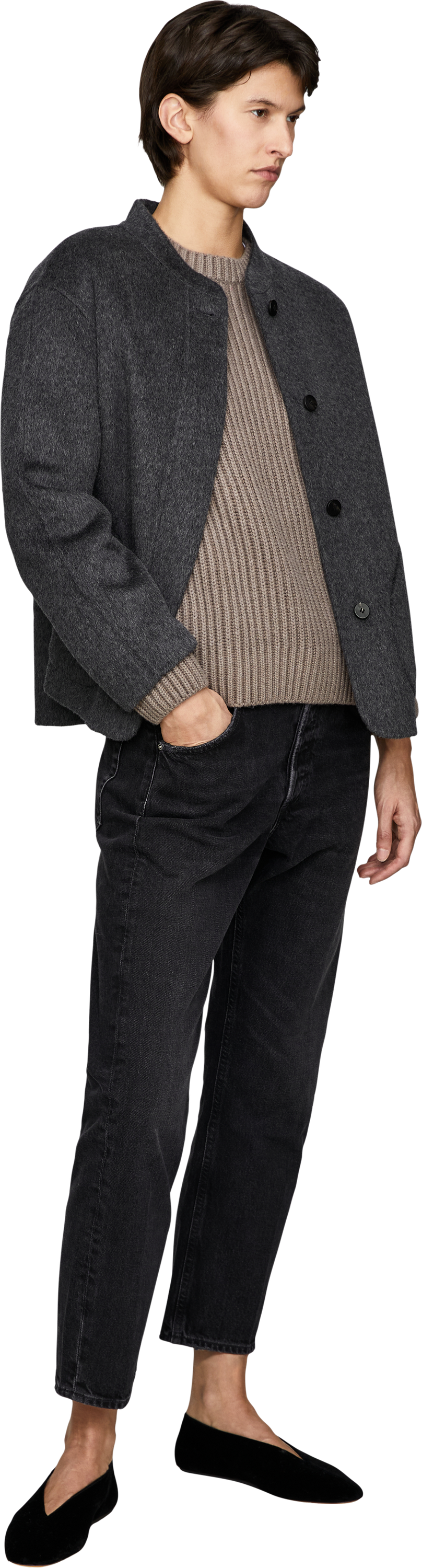 Iris von Arnim 'Pamy' Taupe Stonewashed Cashmere Jumper, Modelview – UNGER.DE