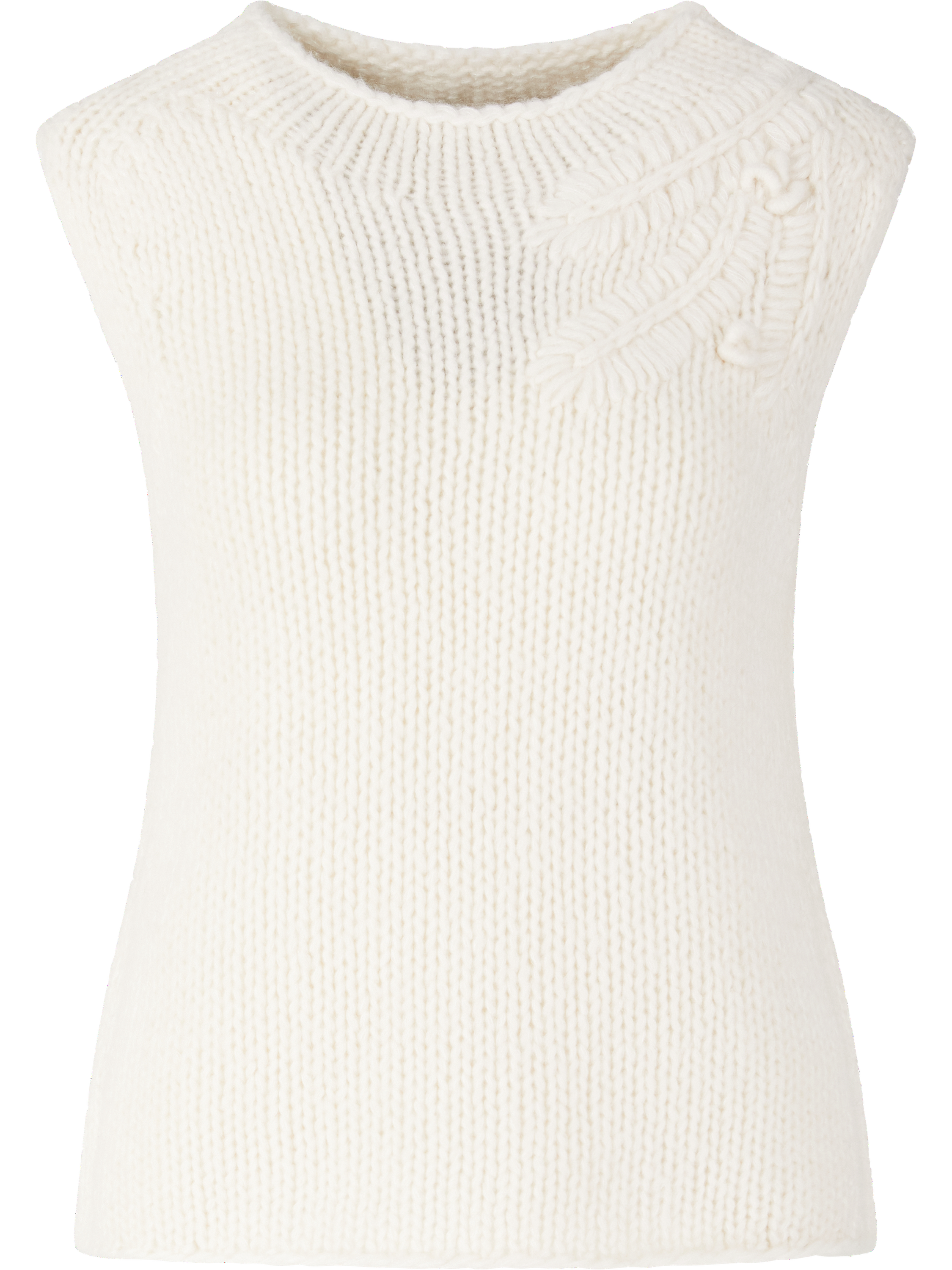 Ärmelloses Cashmere-Seidentop 'Jyll Embroidery' Ecru