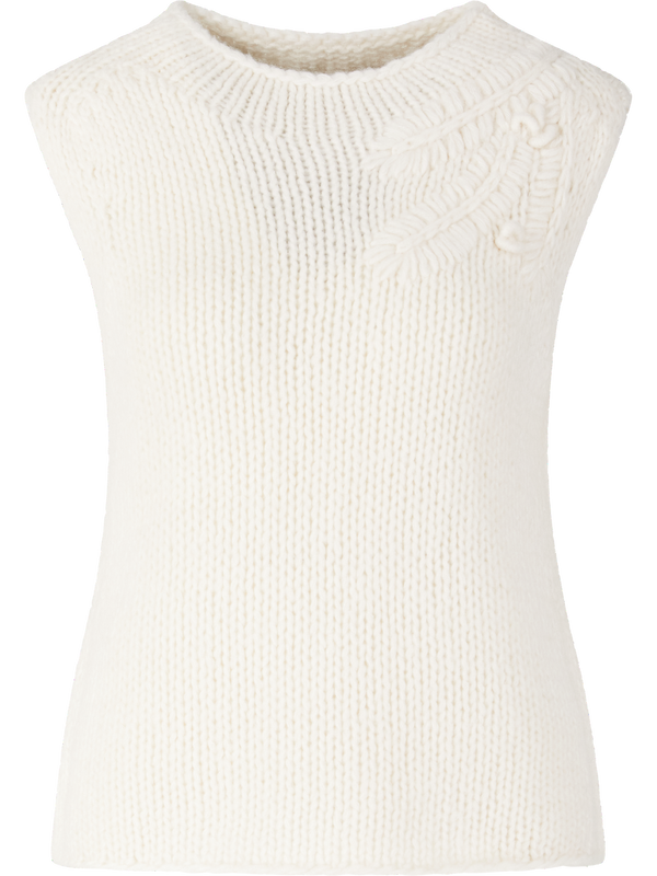 Ärmelloses Cashmere-Seidentop 'Jyll Embroidery' Ecru