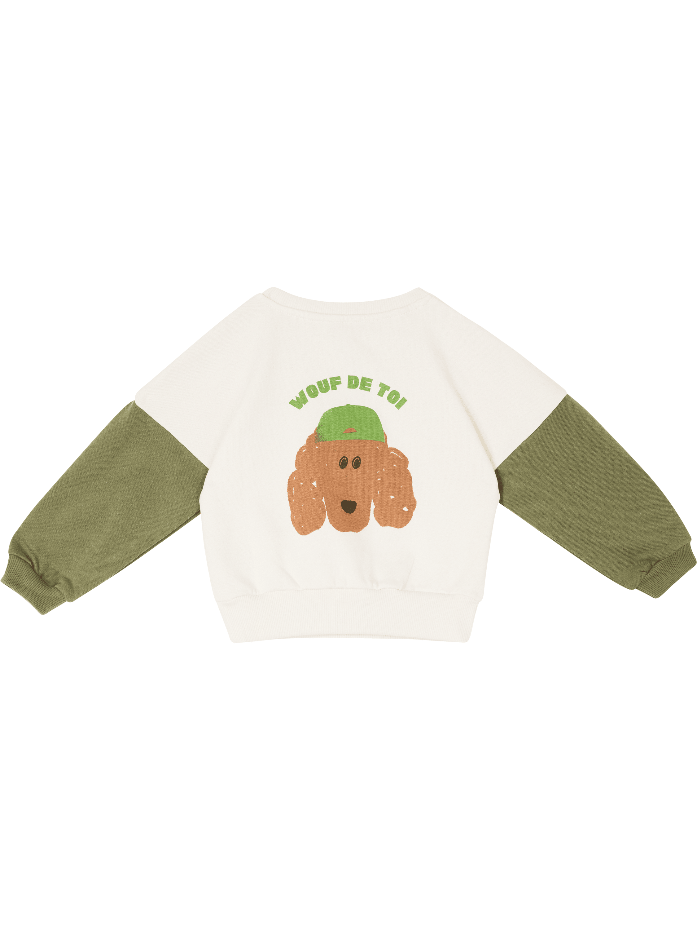 Emile et Ida Zweifarbiges Sweatshirt mit Hunde-Motiv Crème – UNGER.DE