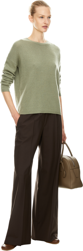 Cashmere crew-neck jumper green