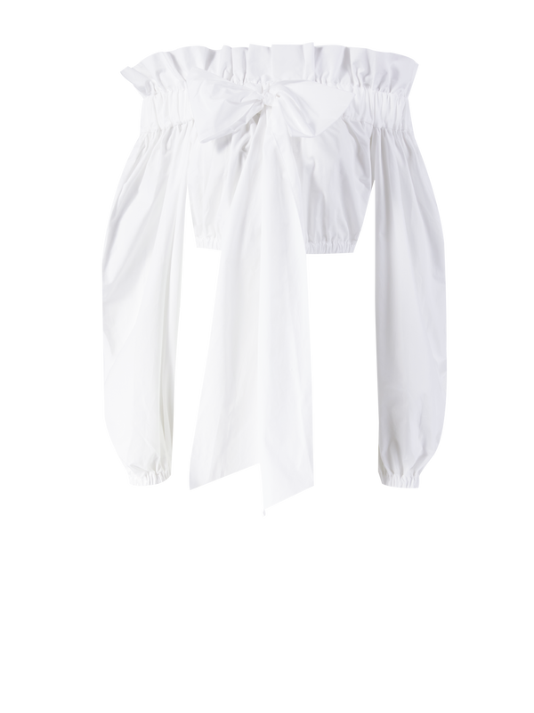 Bustiertop mit Rüschen Weiß