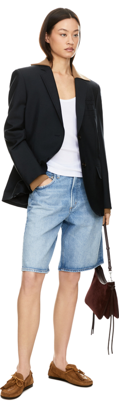 Kurze Denim Shorts 'Court' Mittelblau