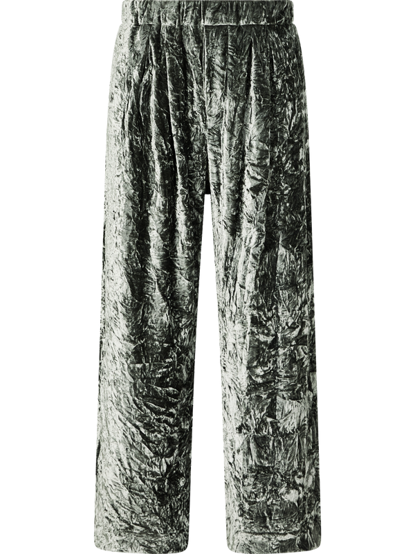 Faltenhose 'Trace' aus Samt Grau