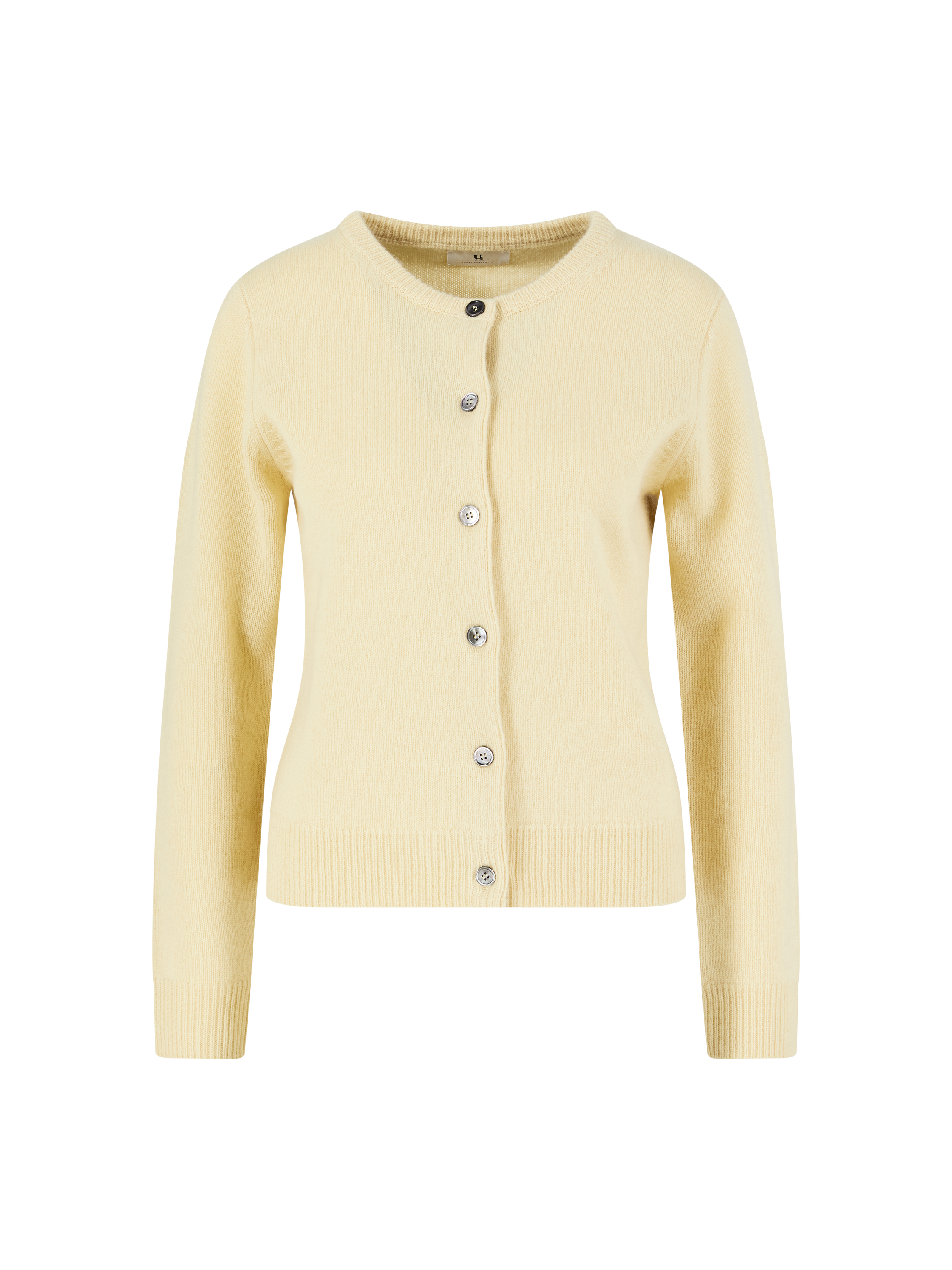 Cropped Cashmere-Strickjacke Lemondrop