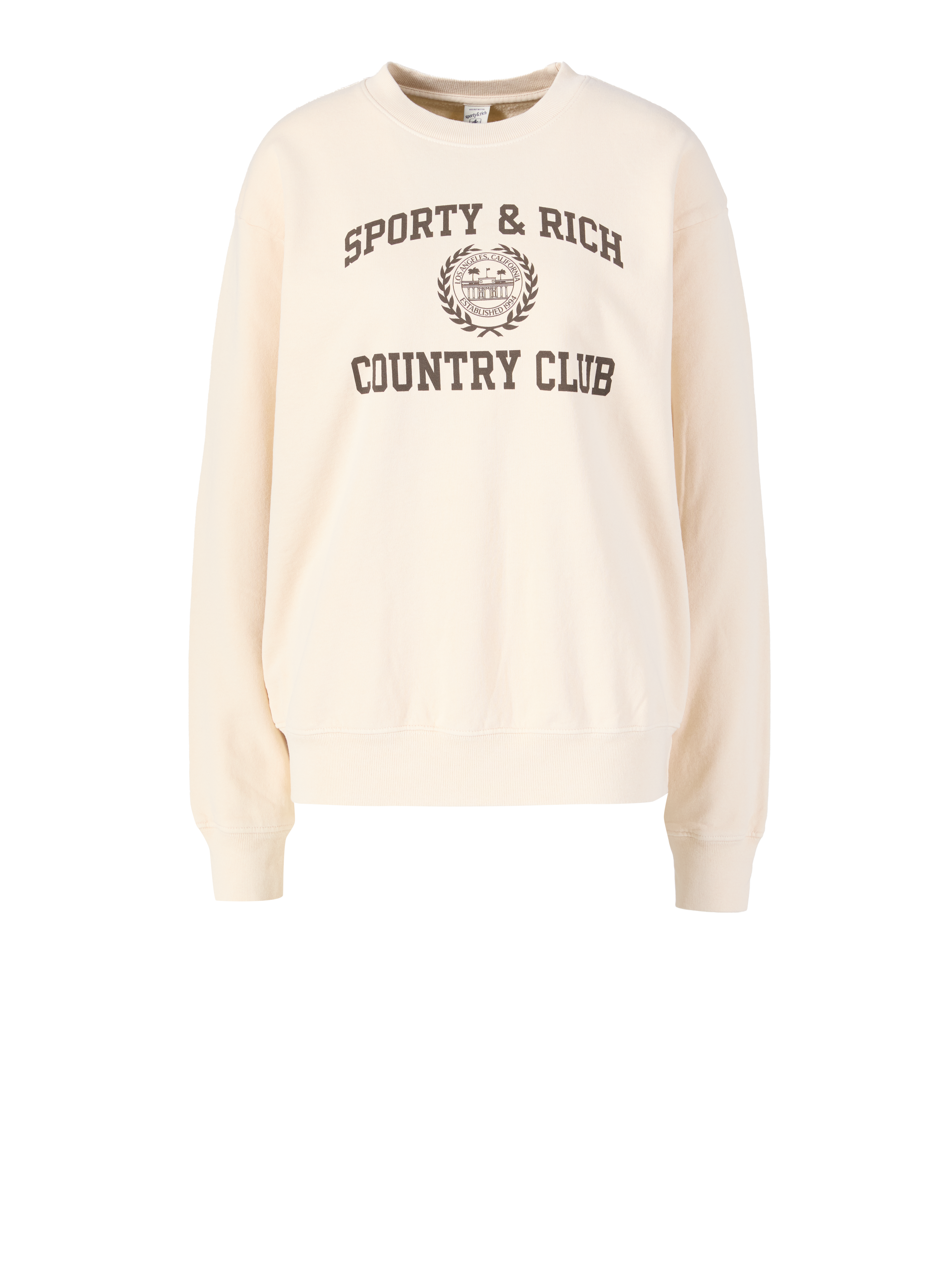 Sweatshirt 'Varsity Crest' mit Print Beige