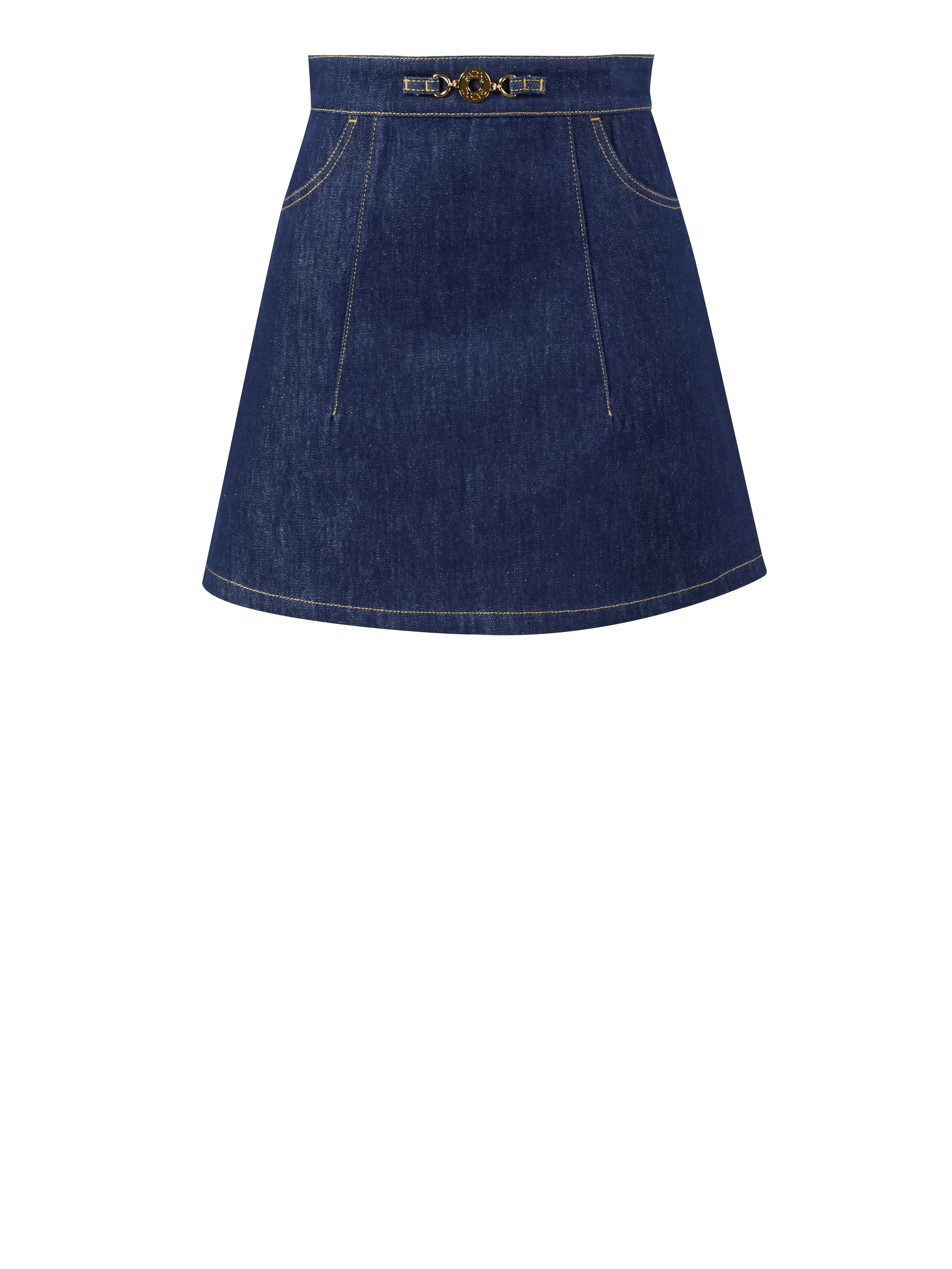 Minirock aus Denim Marineblau