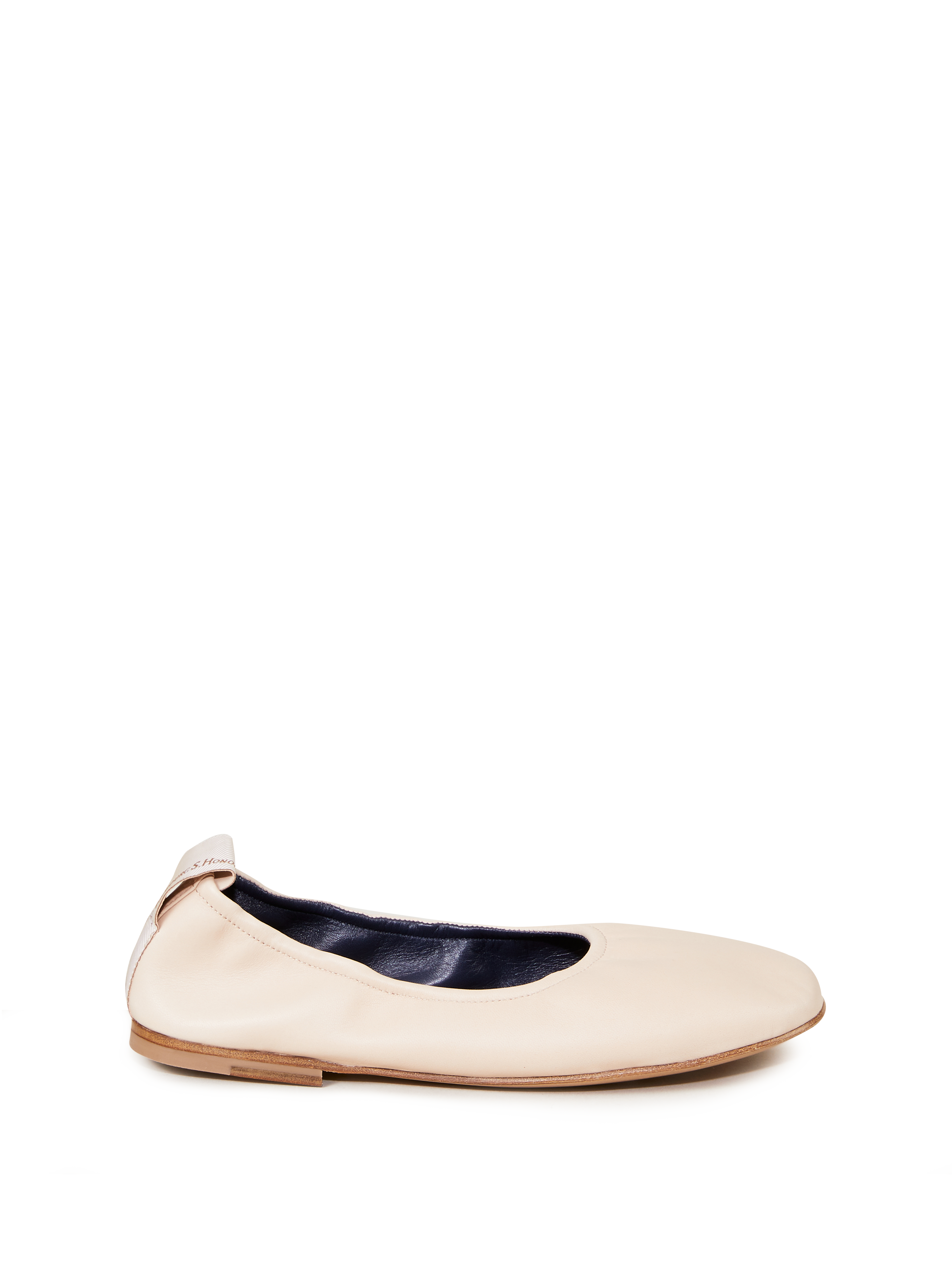 Leder-Ballerinas Beige