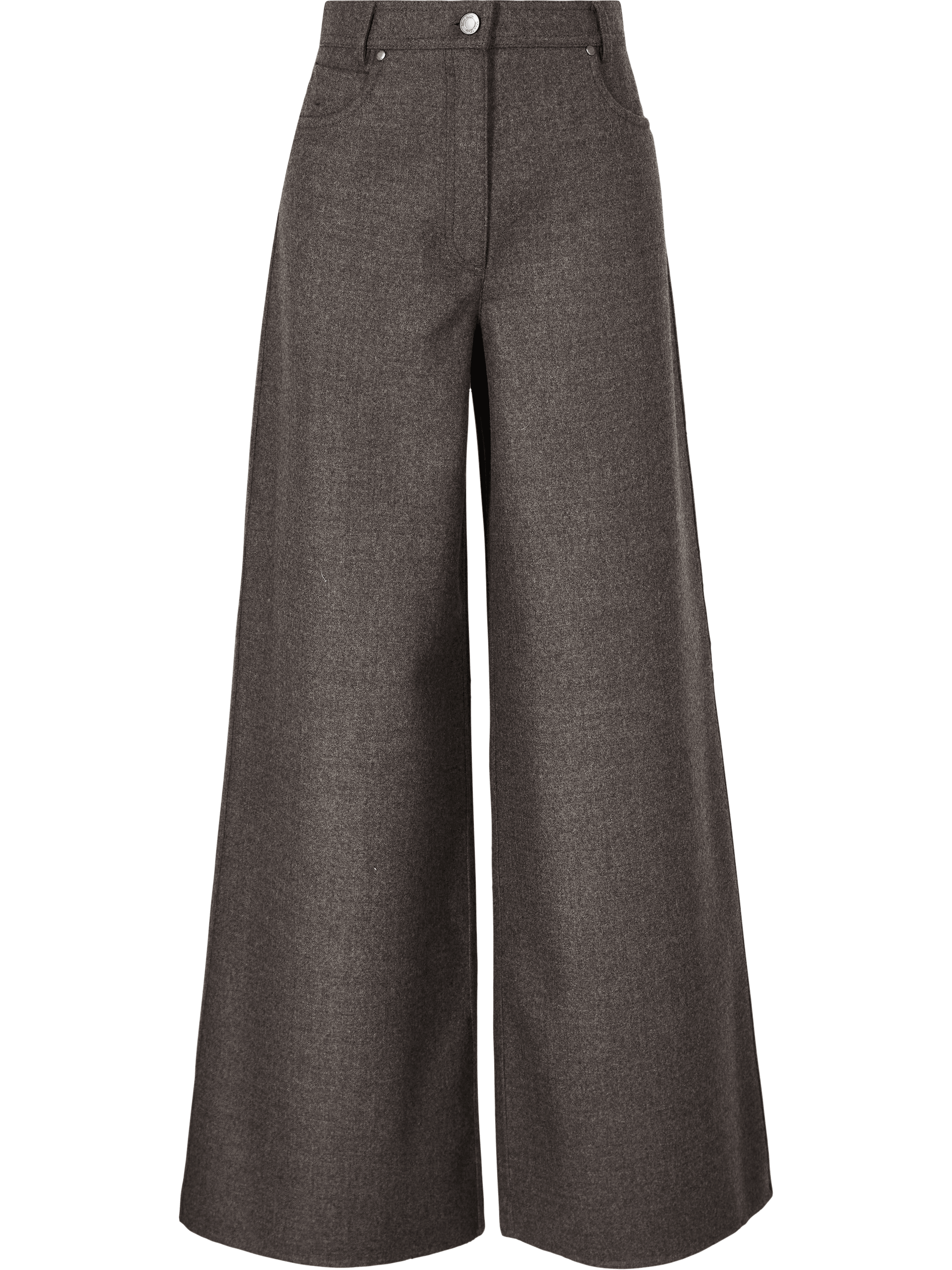 Max Mara Hose 'Gennaio' mit weitem Bein aus Filzwolle Graubraun, Produktansicht – UNGER.DE
