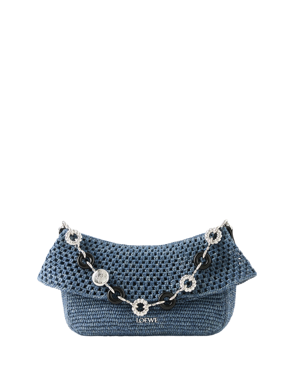 Schultertasche Paula's Ibiza 'Ola Crochet Medium' Denim Blue
