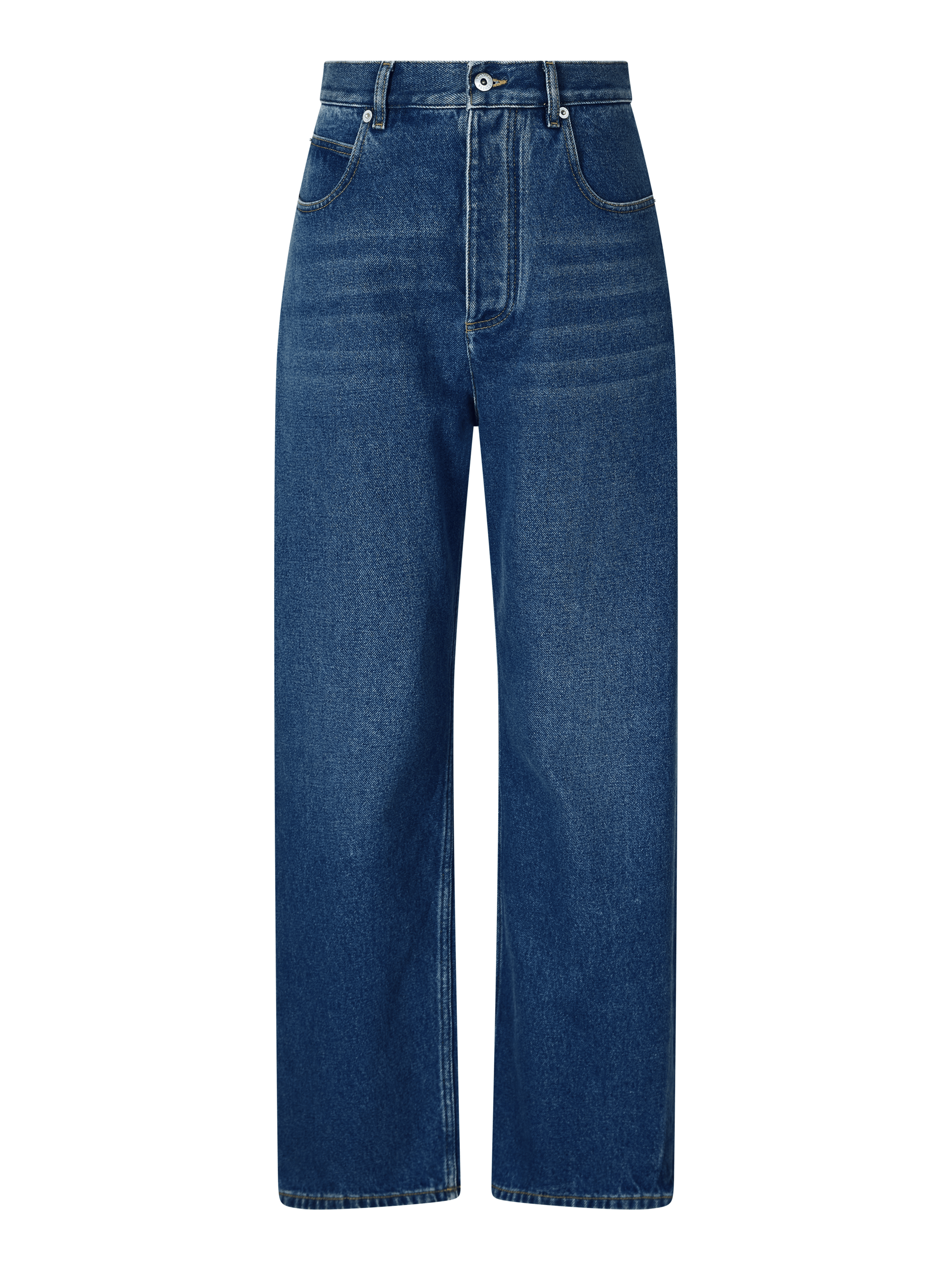 Wide-Leg Jeans Mittelblau