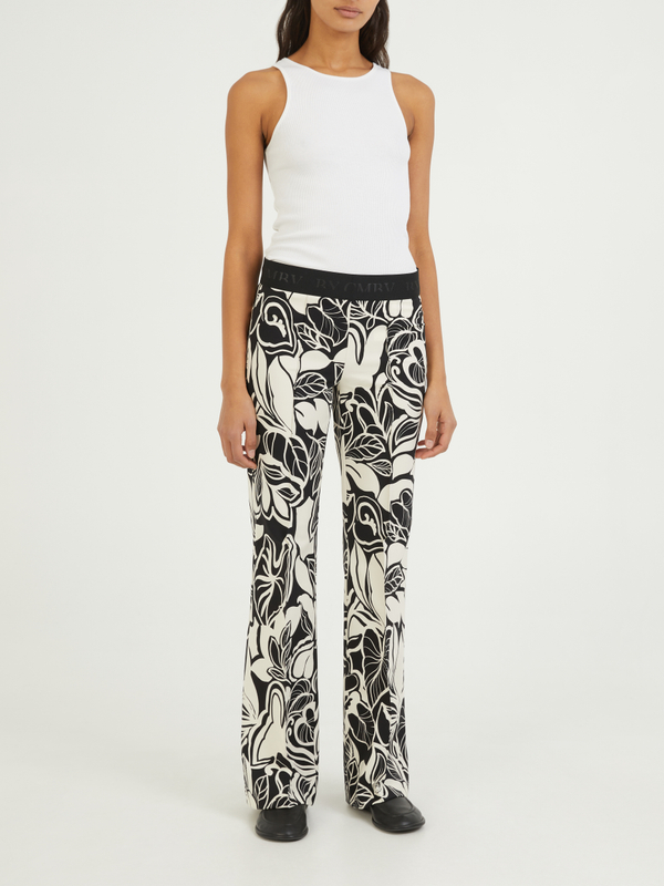 Stoffhose 'Francis' Schwarz/Weiß