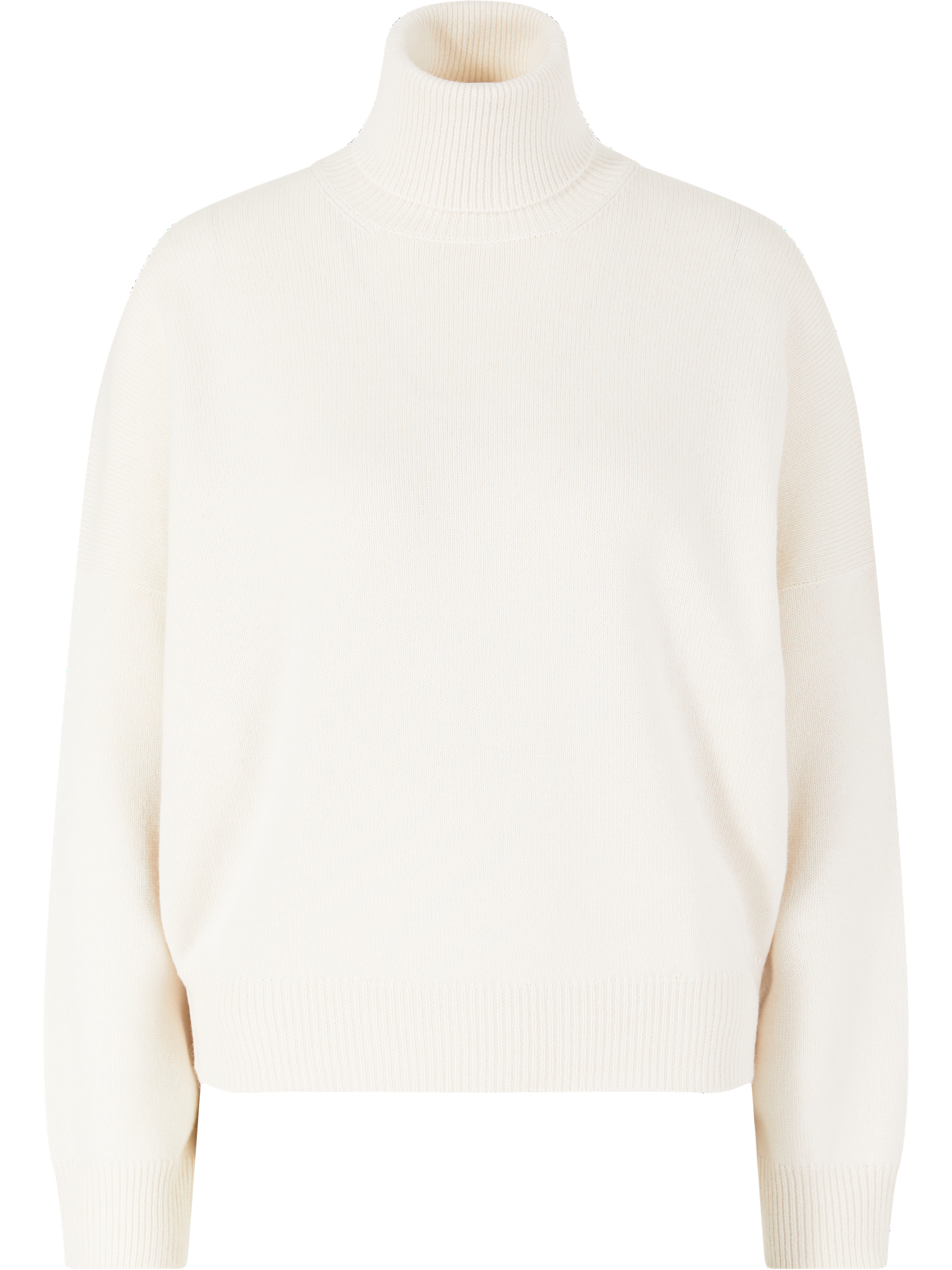 Cashmere-Rollkragenpullover mit Monili-Perlen Crème
