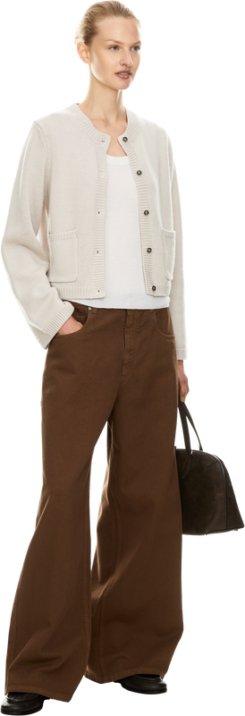 Wool-cashmere cardigan light grey
