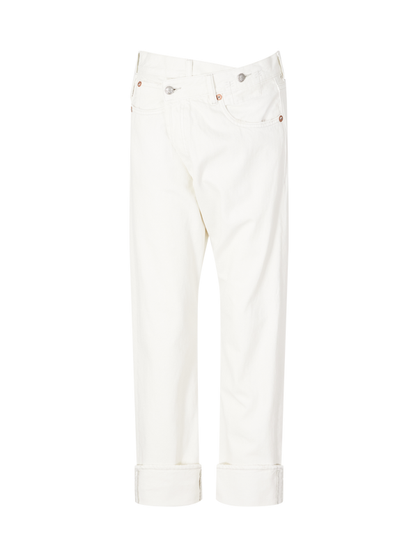 Straight-Leg Jeans mit Crossed-Effekt Weiß