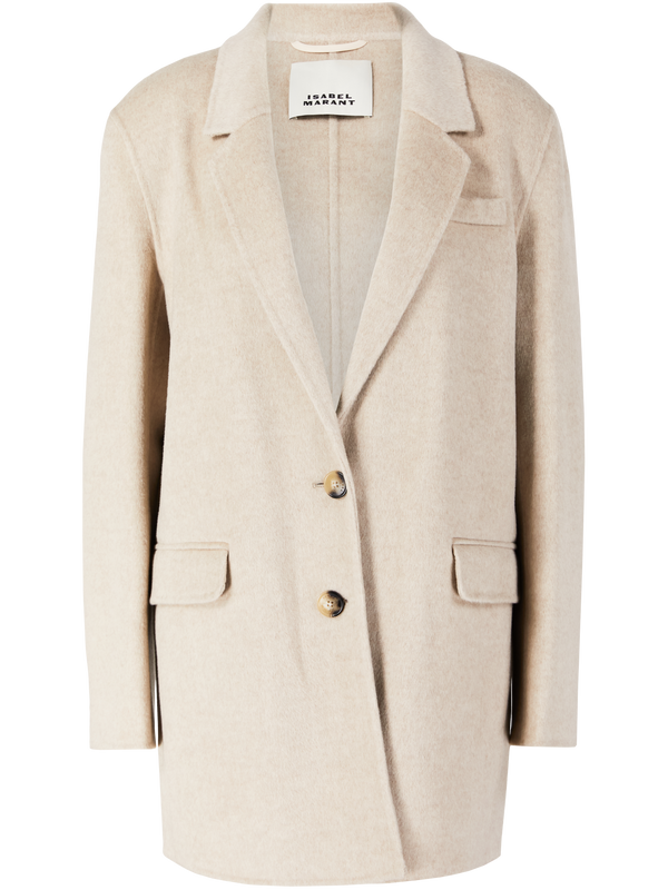 'Colbya' Cream Wool and Cashmere Coat