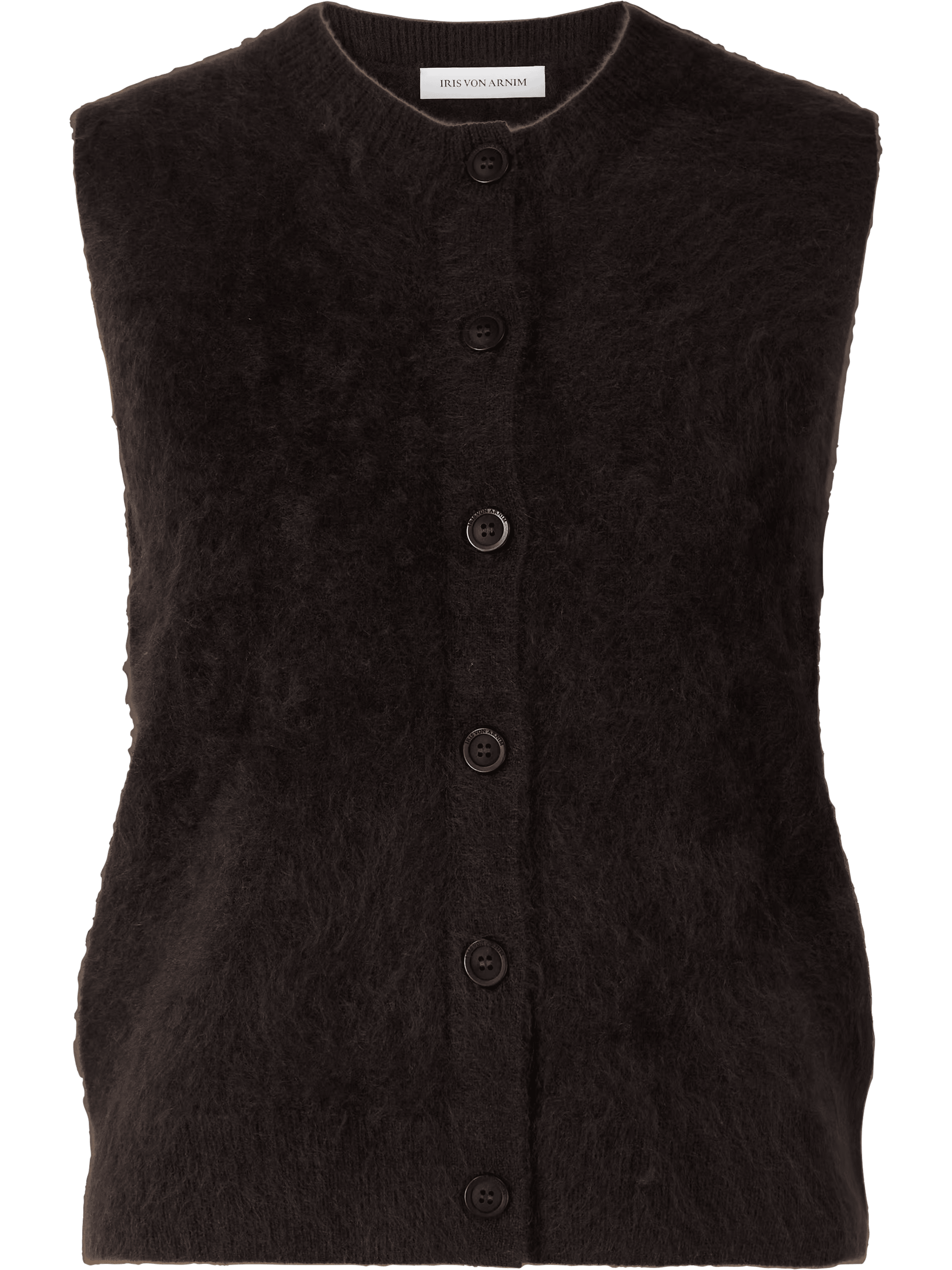 Gebürstete Cashmere-Weste 'Kalie' Schokolade
