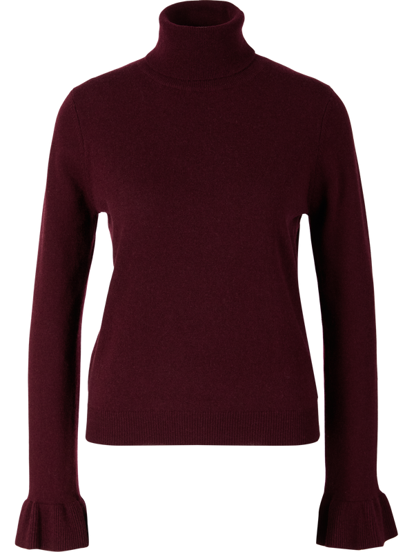 Woll-Cashmere-Pullover mit Rollkragen Bordeaux