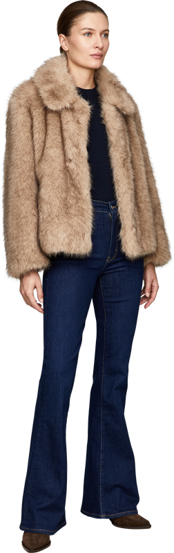 Flauschige Jacke 'Alce' Beige