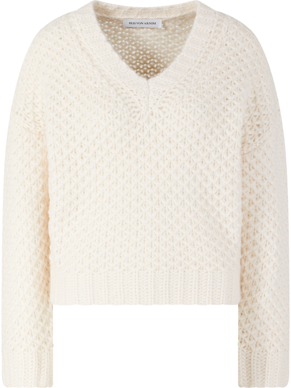 Cashmere-Seidenpullover 'Avalea' Ecru