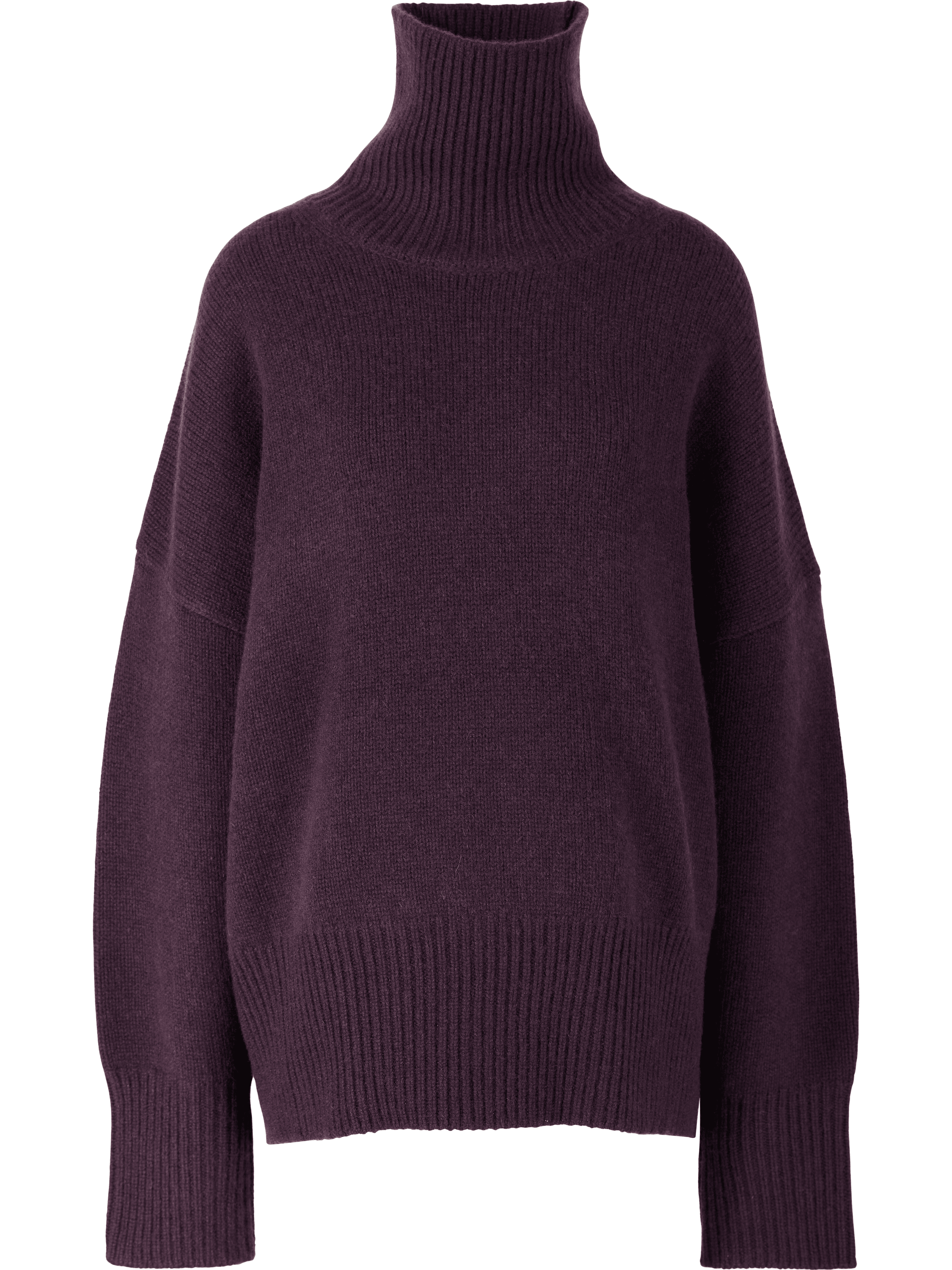 Oversized cashmere jumper with a roll neck – Blackberry