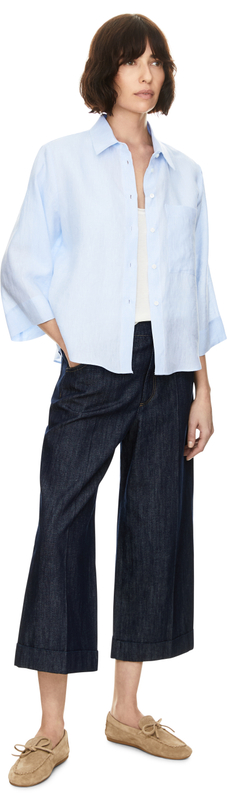 Leinenbluse 'Elly' Hellblau