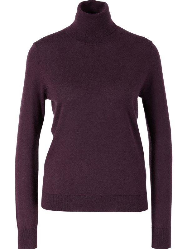 Wool, cashmere and silk jumper with a roll neck – Blackberry