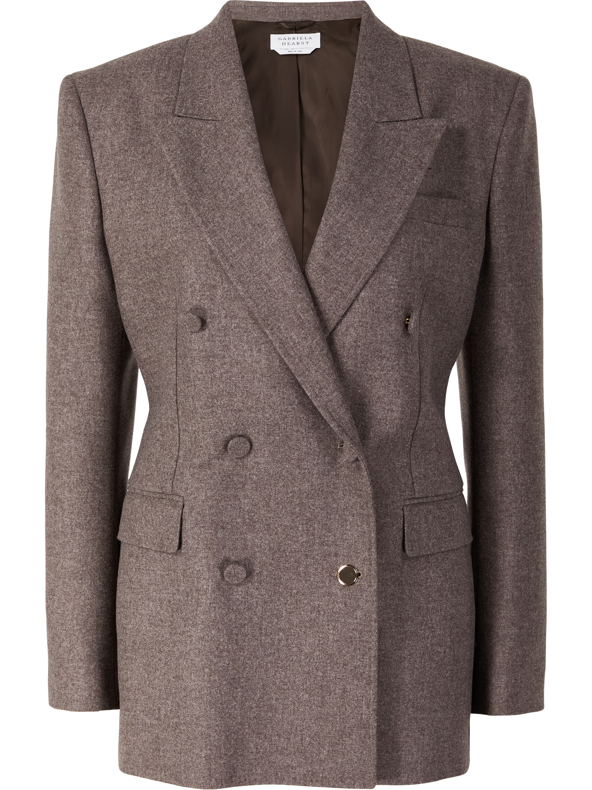 'Gavin' double-breasted wool-cashmere blazer brown