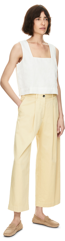 Crop-Top 'Akira' aus Leinen Weiß