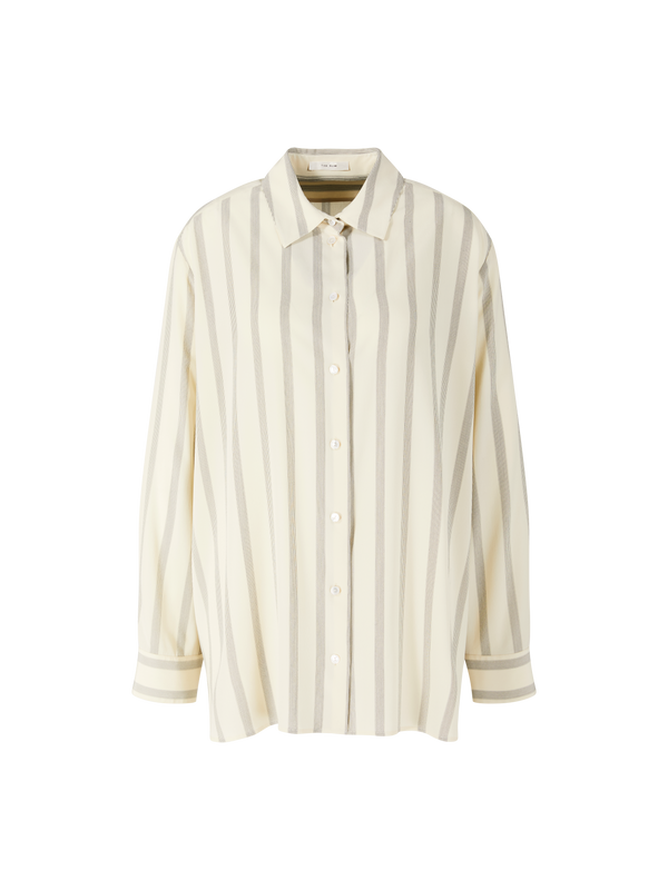 Gestreiftes Seidenhemd 'Sisilia' Crème