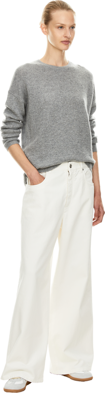Cashmere-Rundhalspullover Grau