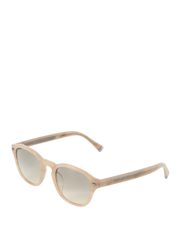Runde Sonnenbrille mit Logo Beige