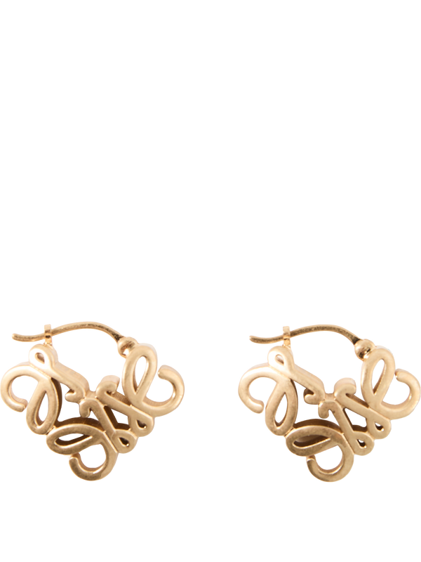 'Bombé Anagram Hoops' Gold Earrings