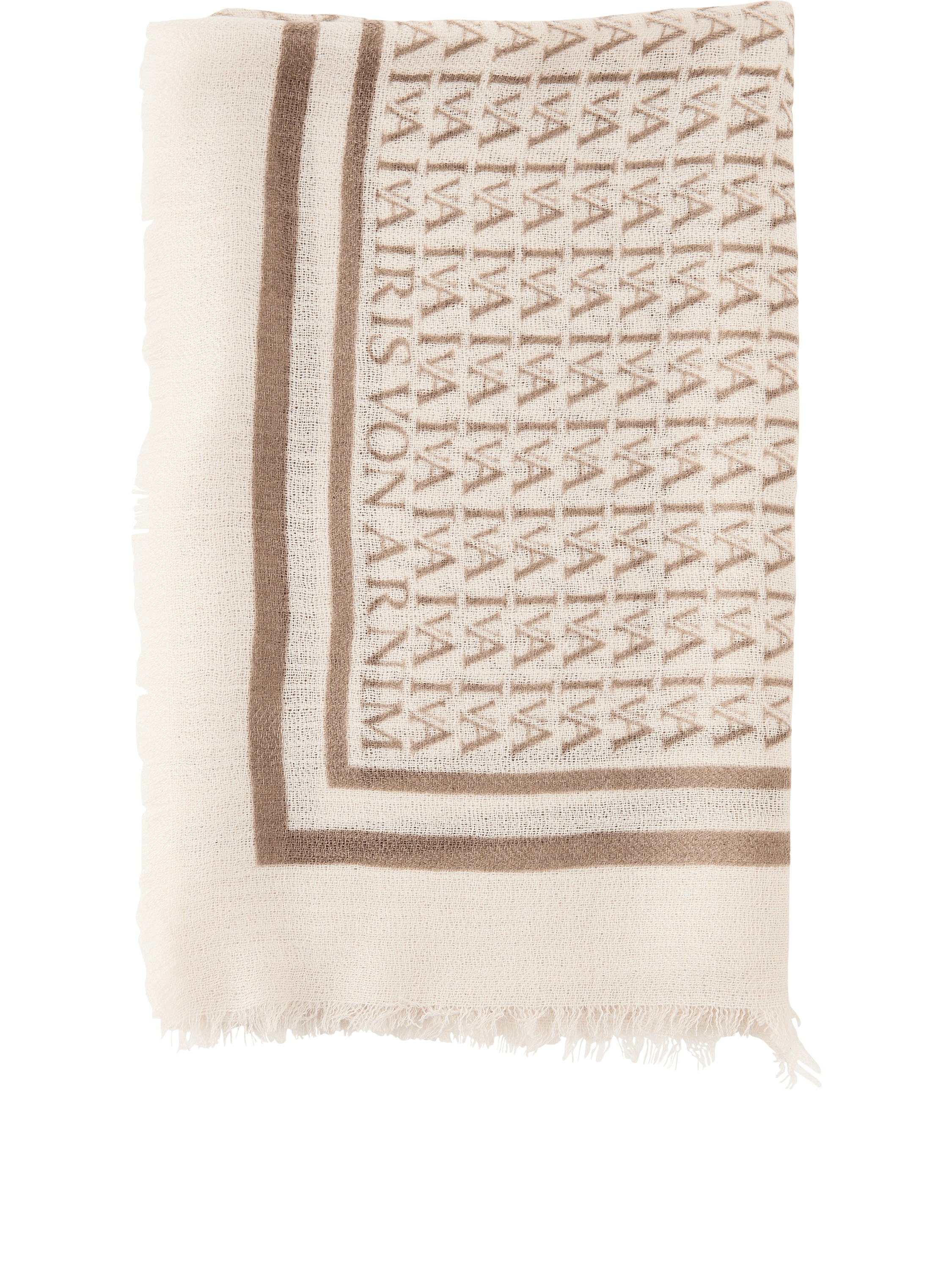 Iris von Arnim Cashmere scarf 'Iris Small' Alabaster/Taupe, Product view – UNGER.DE