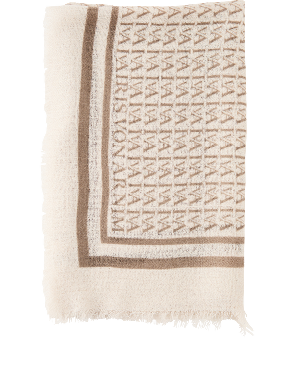 Cashmere scarf 'Iris Small' Alabaster/Taupe