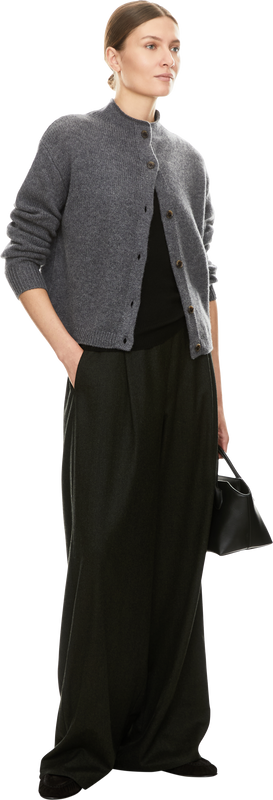 'Zirelle' Cashmere Cardigan in Graphite