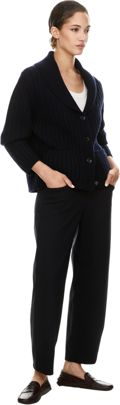 Cashmere-Strickjacke Marineblau