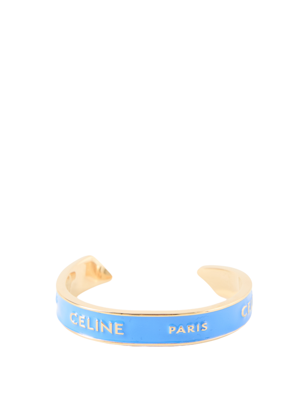 Schmaler Armreif mit Logo-Gravur Blau/Gold